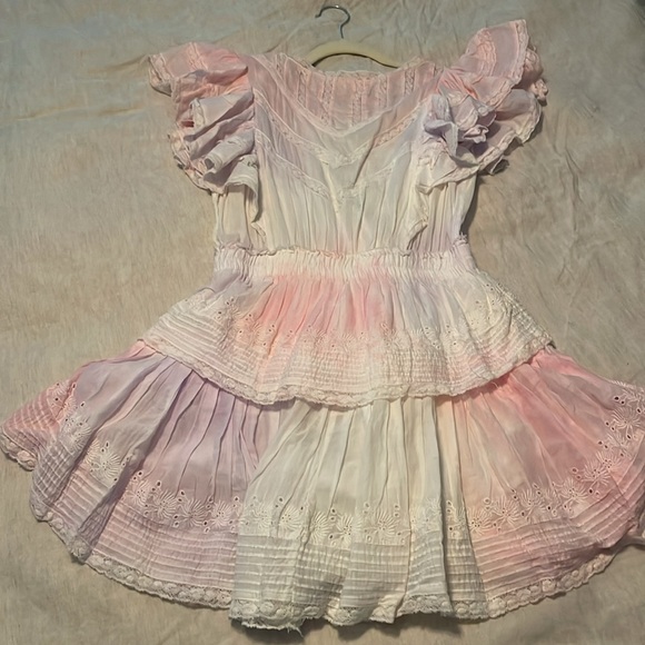 LoveShackFancy Gwen Ruffled Sleeve Tie Dye Mini Dress - Picture 6 of 6